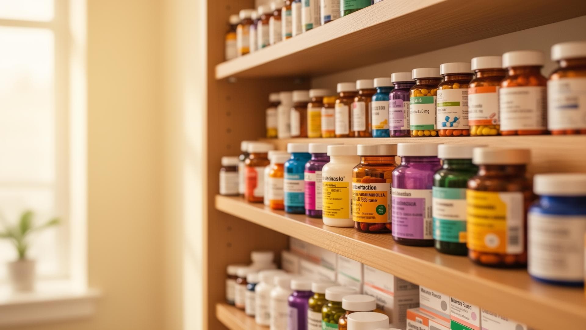 Pharmacy shelves